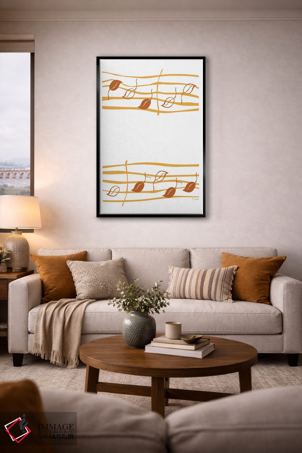 تابلو مینیمال نت برگ سفالی اثر نیسه کرونا - D5B