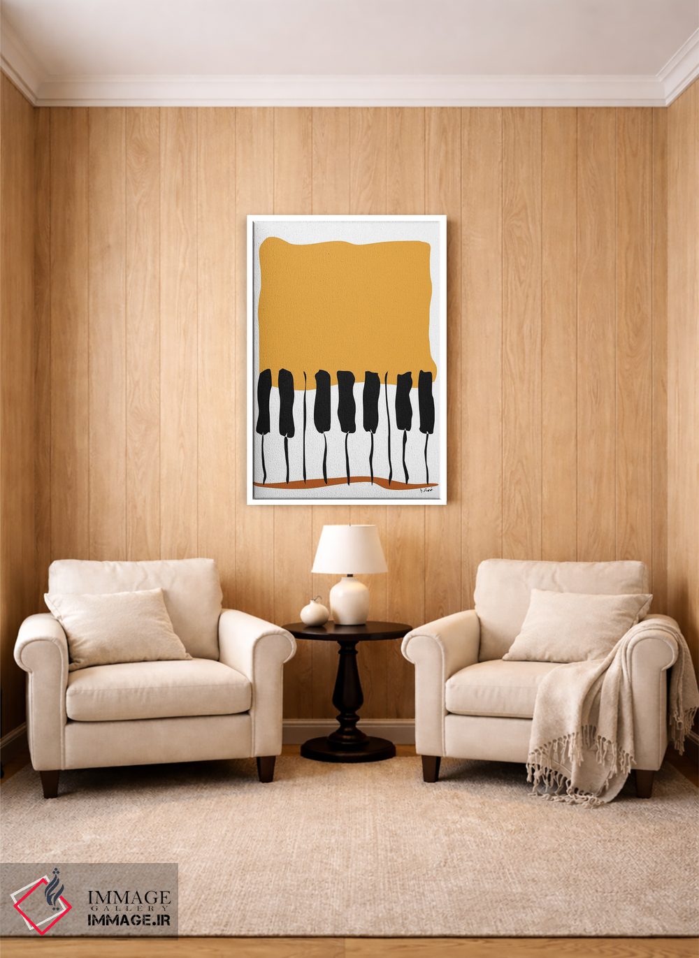 تابلو مینیمال پیانوی خاکی رنگ اثر نیسه کرونا - D2W