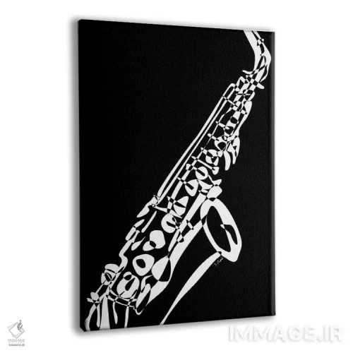 تابلو مینیمال ساکسیفون مشکی اثر نیسه کرونا - نمای پرسپکتیو محصول
