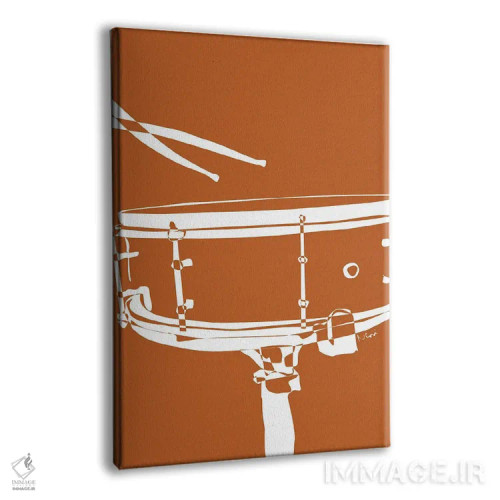 تابلو مینیمال طبل اسنیر خاکی اثر نیسه کرونا - نمای پرسپکتیو محصول