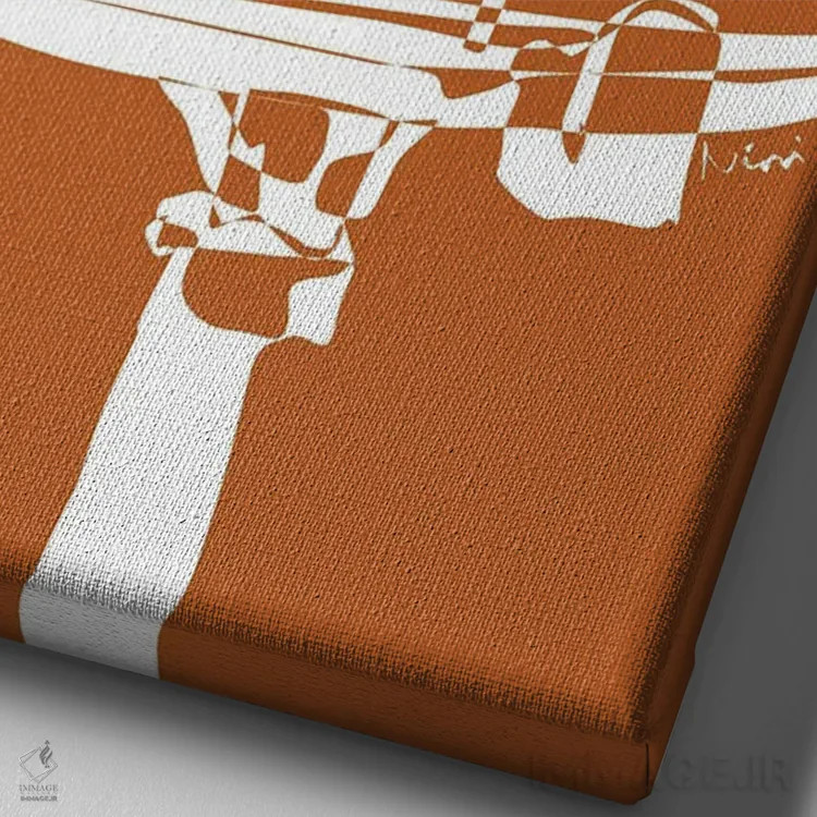 تابلو مینیمال طبل اسنیر خاکی اثر نیسه کرونا - نمای نزدیک بافت بوم