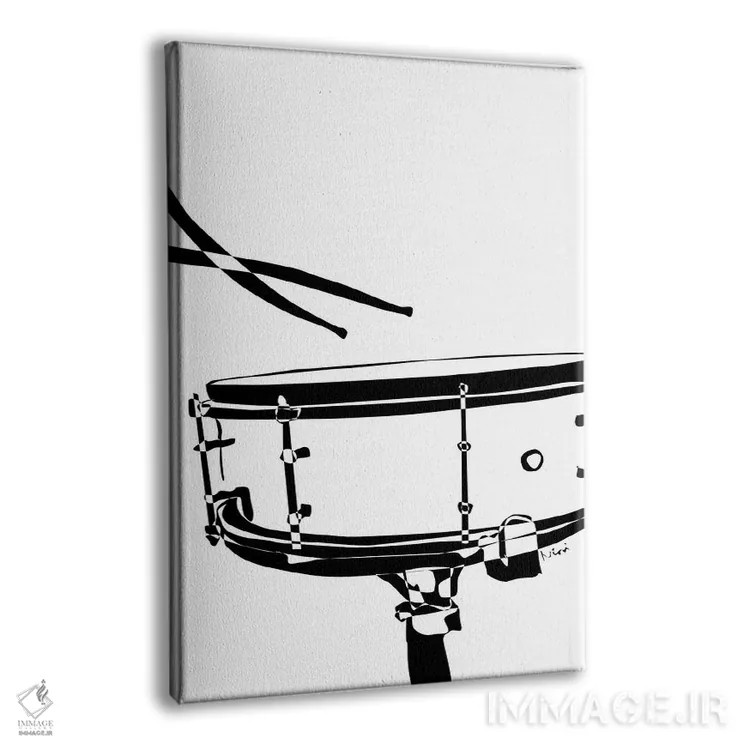 تابلو مینیمال طبل اسنیر سفید اثر نیسه کرونا - نمای پرسپکتیو محصول