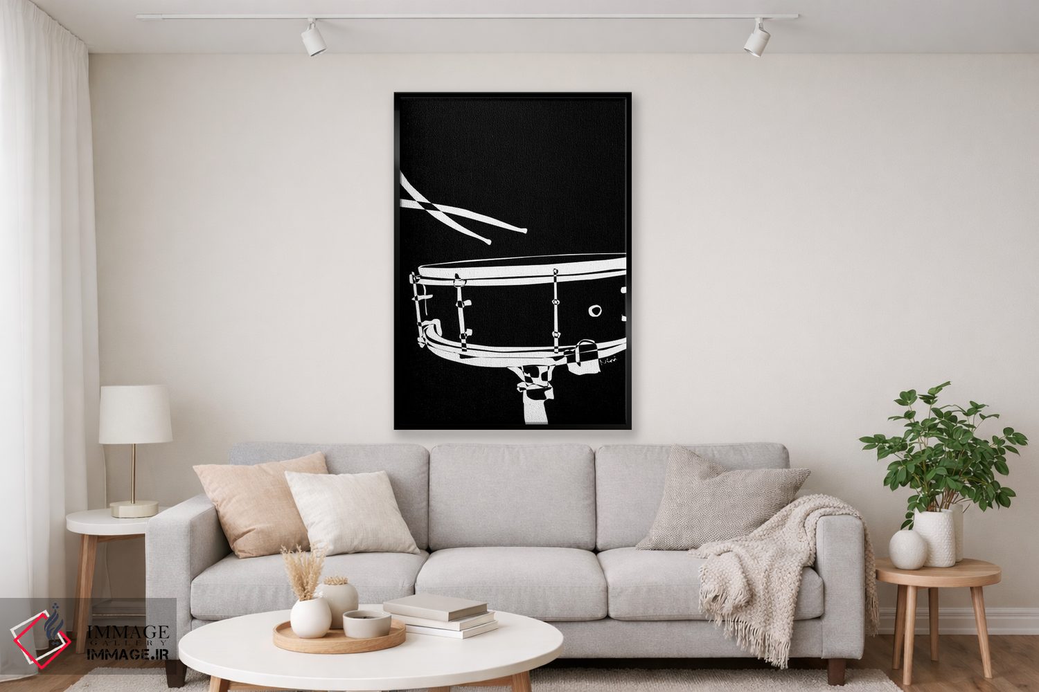 تابلو مینیمال طبل اسنیر مشکی اثر نیسه کرونا - D2B