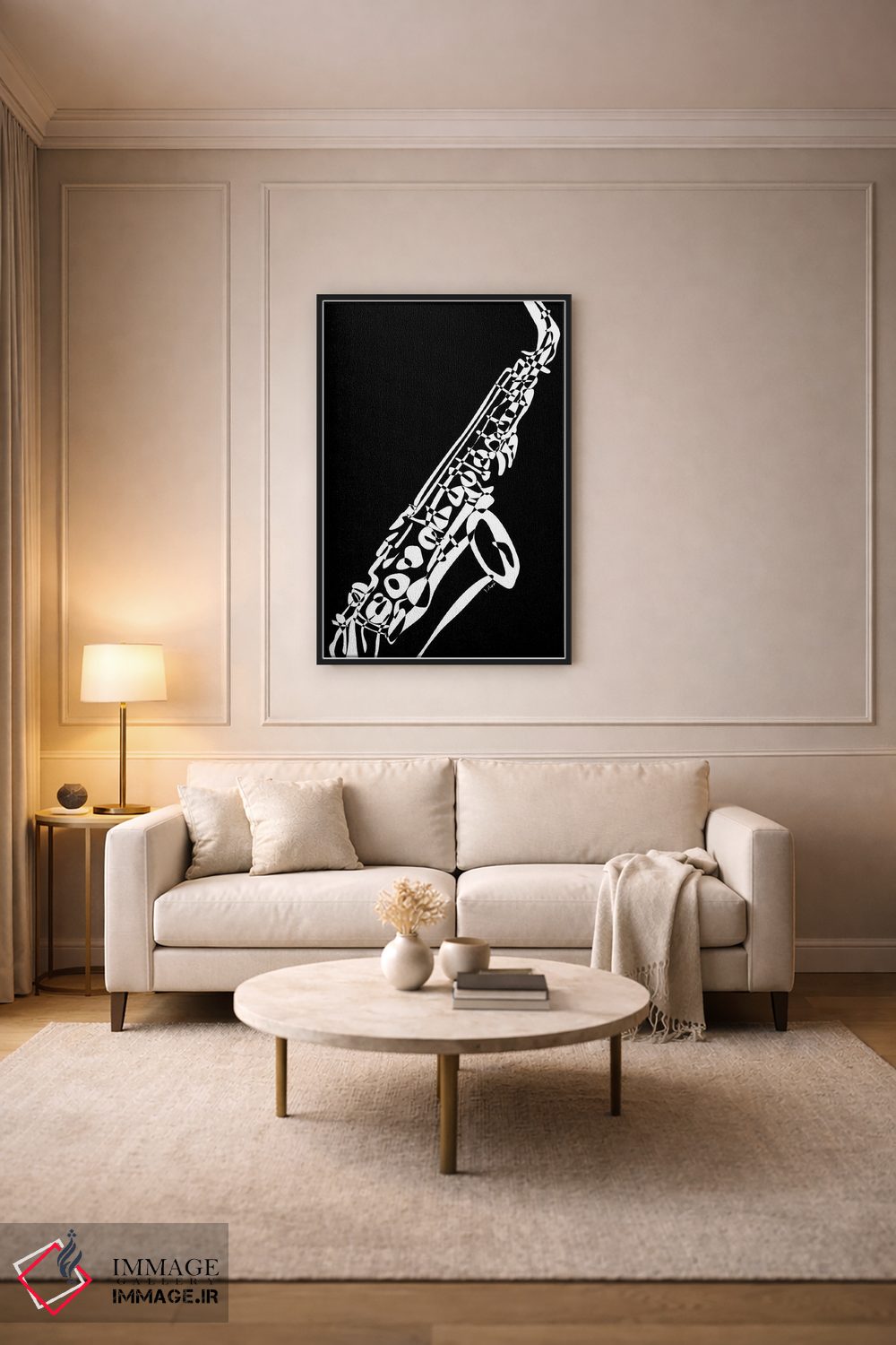 تابلو مینیمال ساکسیفون مشکی اثر نیسه کرونا - D3B