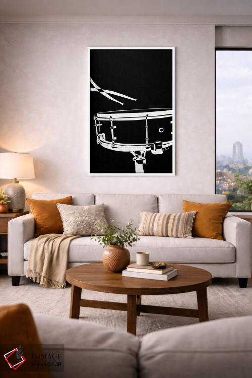 تابلو مینیمال طبل اسنیر مشکی اثر نیسه کرونا - D3W