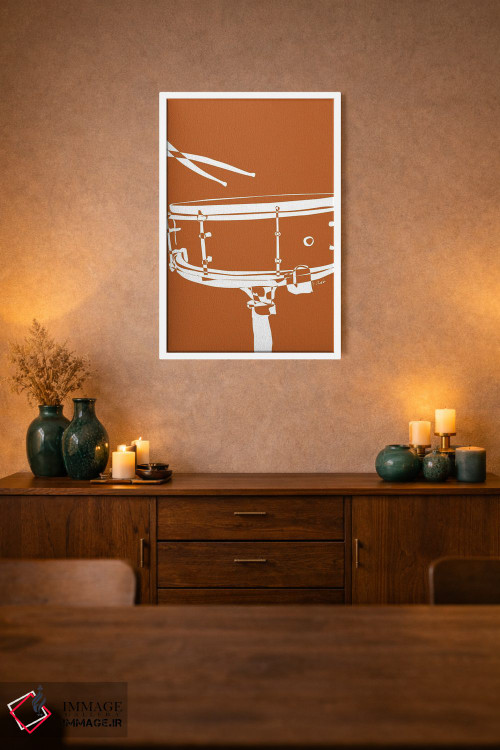 تابلو مینیمال طبل اسنیر خاکی اثر نیسه کرونا - D2W