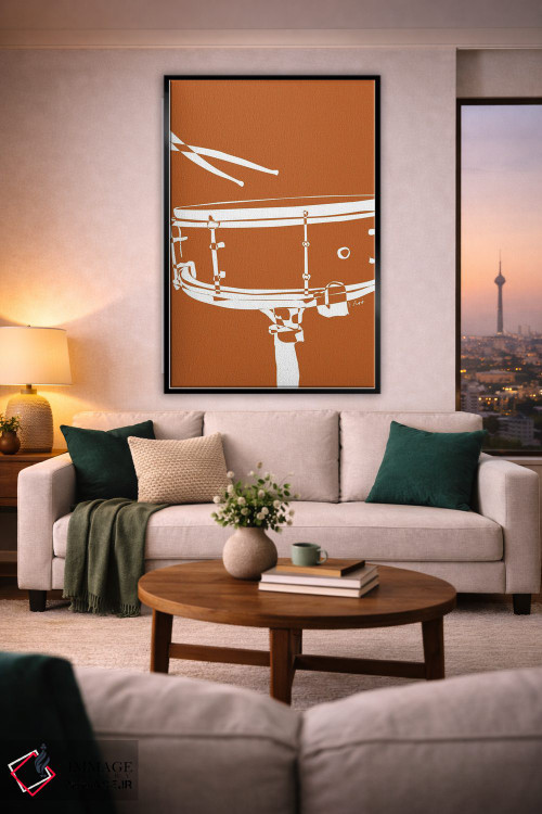 تابلو مینیمال طبل اسنیر خاکی اثر نیسه کرونا - D3B