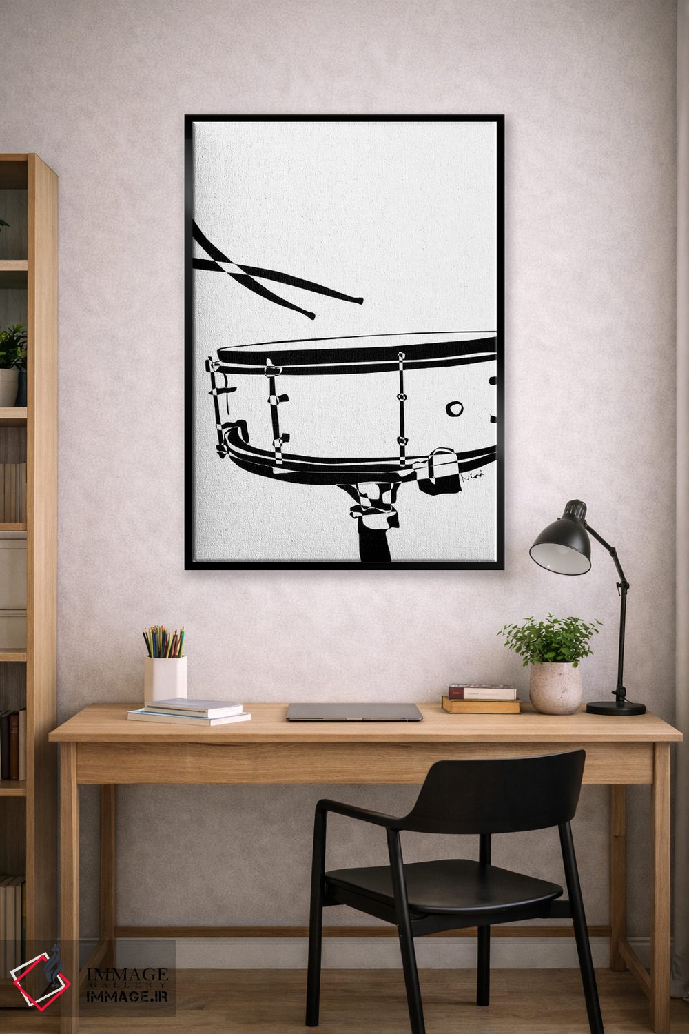 تابلو مینیمال طبل اسنیر سفید اثر نیسه کرونا - D2B