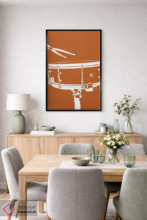 تابلو مینیمال طبل اسنیر خاکی اثر نیسه کرونا - D6B
