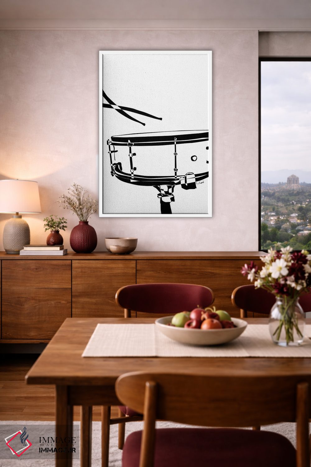 تابلو مینیمال طبل اسنیر سفید اثر نیسه کرونا - D4W