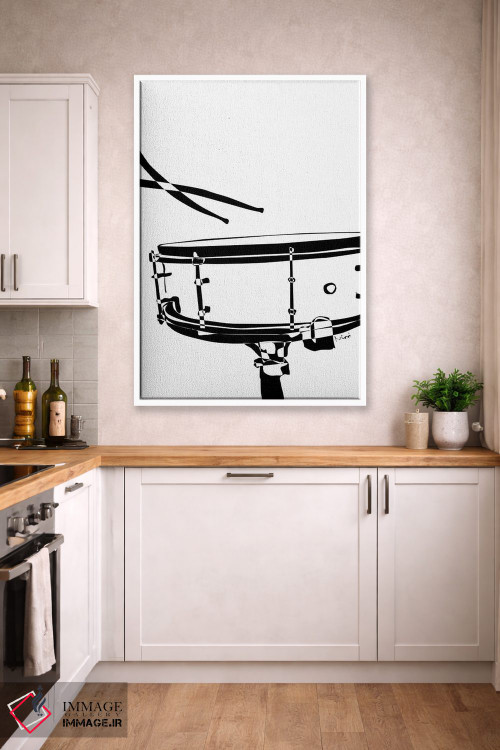 تابلو مینیمال طبل اسنیر سفید اثر نیسه کرونا - D3W