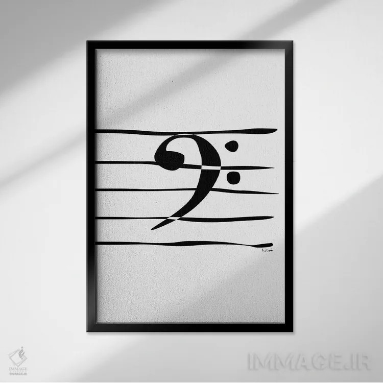 تابلو مینیمال کلید باس اثر نیسه کرونا - نمای قابدار مشکی