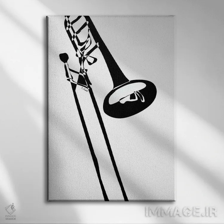 تابلو مینیمال ترومبون اثر نیسه کرونا - نمای روبهرو روی دیوار