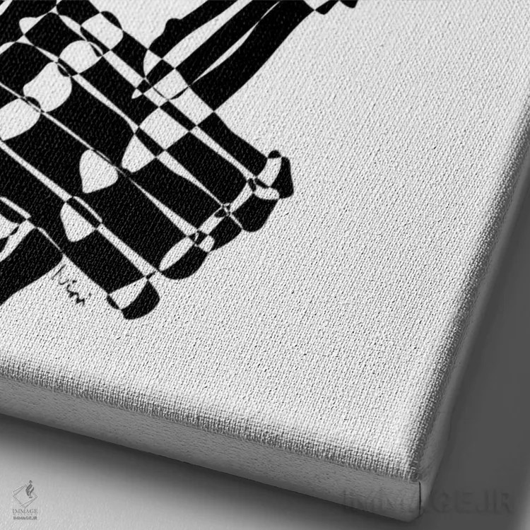 تابلو مینیمال ترومپت اثر نیسه کرونا - نمای نزدیک بافت بوم