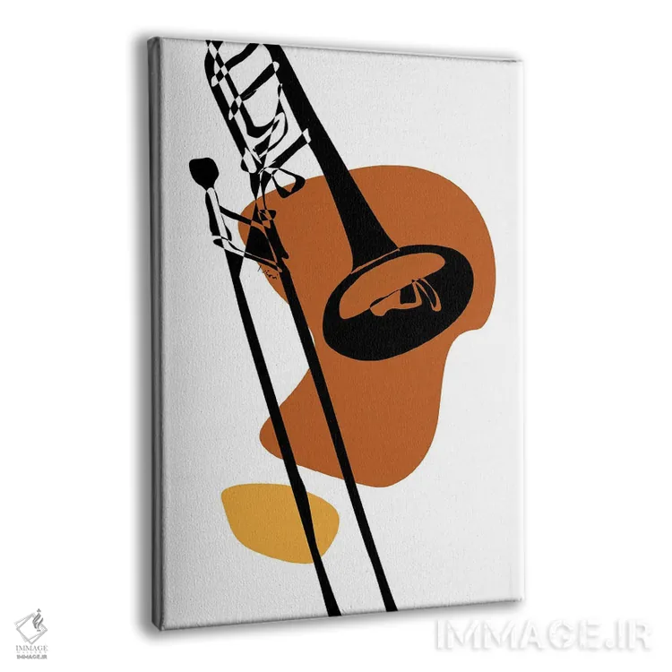 تابلو مینیمال ترومبون خاکی اثر نیسه کرونا - نمای پرسپکتیو محصول