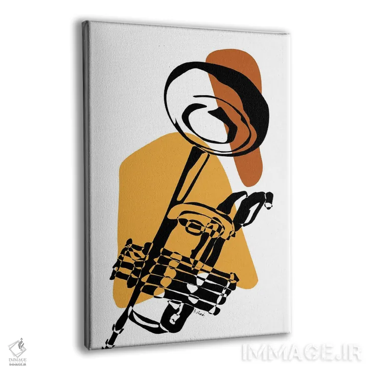 تابلو مینیمال ترومپت خاکی رنگ اثر نیسه کرونا - نمای پرسپکتیو محصول