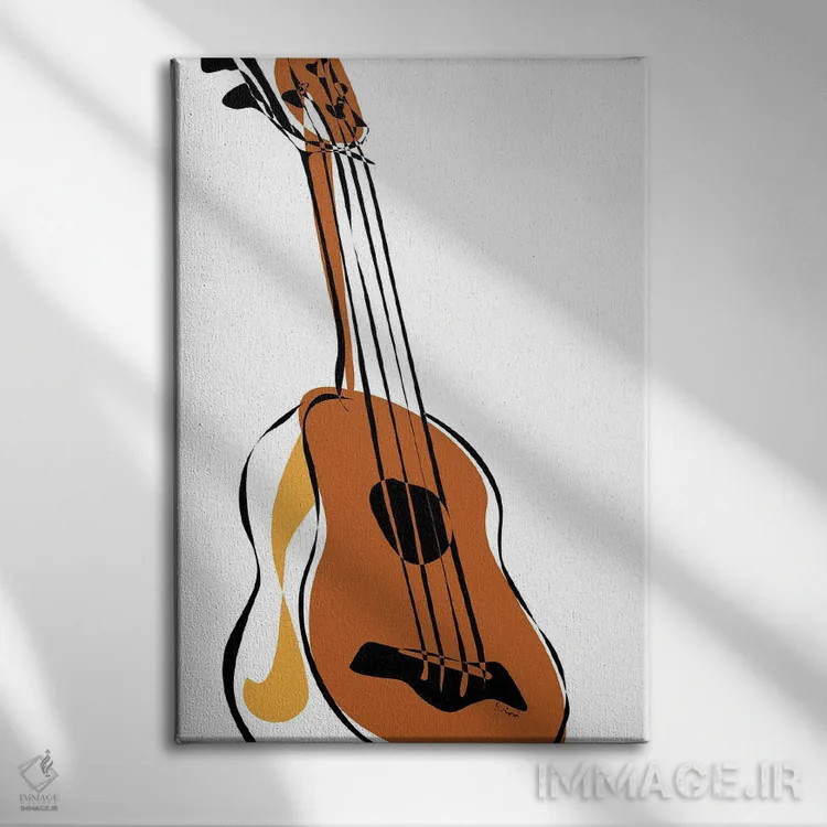 تابلو مینیمال یوکللی خاکی اثر نیسه کرونا - نمای روبهرو روی دیوار