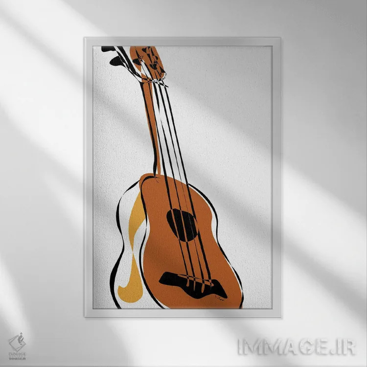 تابلو مینیمال یوکللی خاکی اثر نیسه کرونا - نمای قابدار سفید