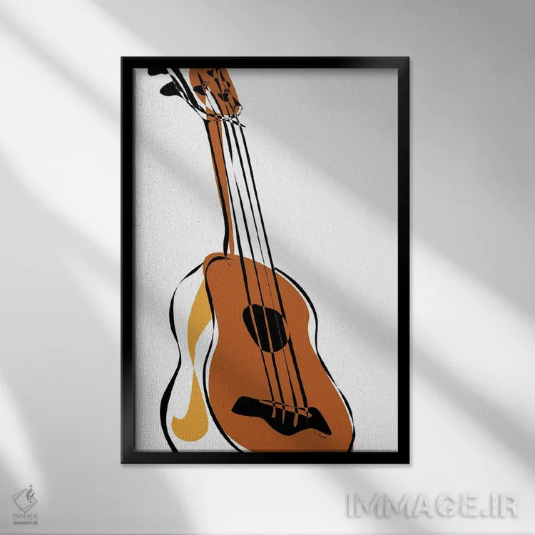 تابلو مینیمال یوکللی خاکی اثر نیسه کرونا - نمای قابدار مشکی