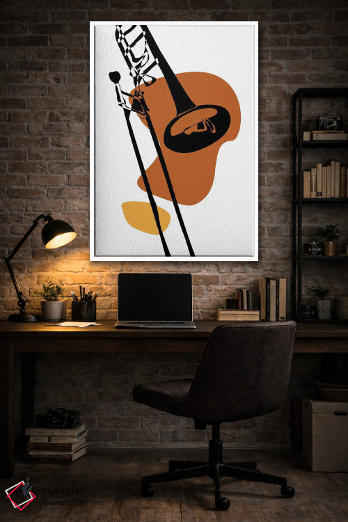 تابلو مینیمال ترومبون خاکی اثر نیسه کرونا - D3W