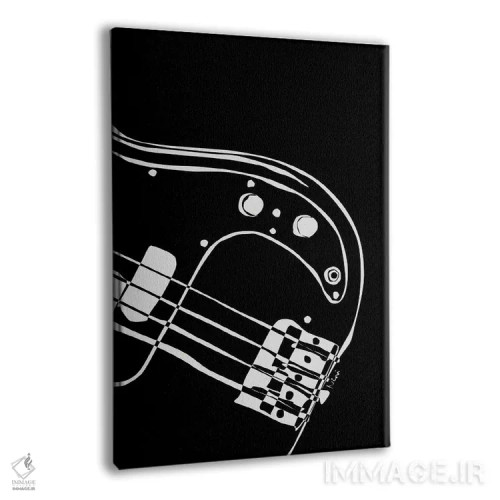 تابلو مینیمال گیتار باس مشکی اثر نیسه کرونا - نمای پرسپکتیو محصول