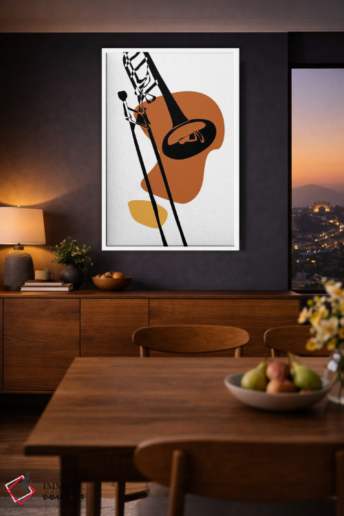 تابلو مینیمال ترومبون خاکی اثر نیسه کرونا - D2W