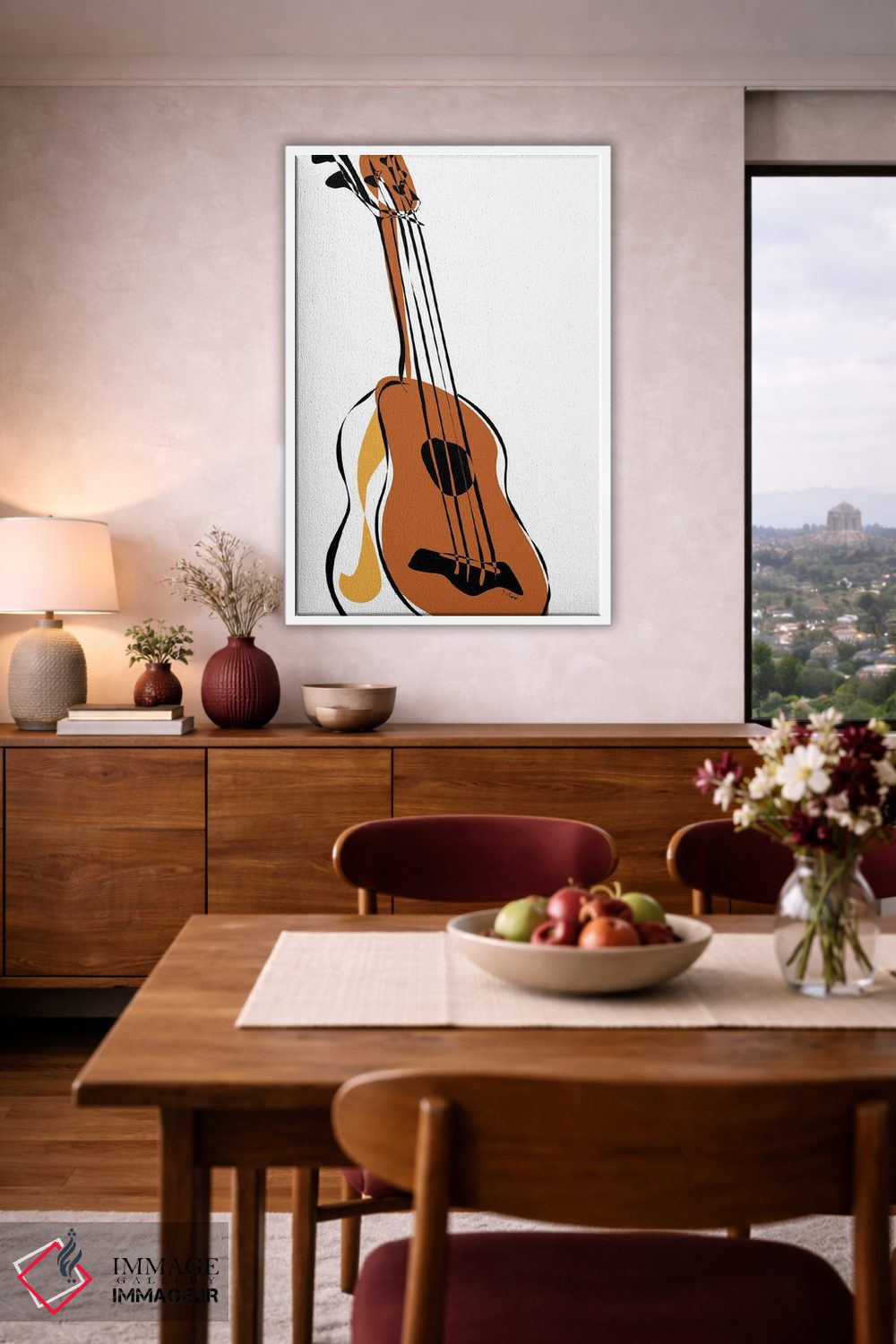 تابلو مینیمال یوکللی خاکی اثر نیسه کرونا - D4W