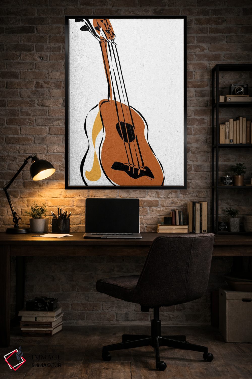 تابلو مینیمال یوکللی خاکی اثر نیسه کرونا - D6B