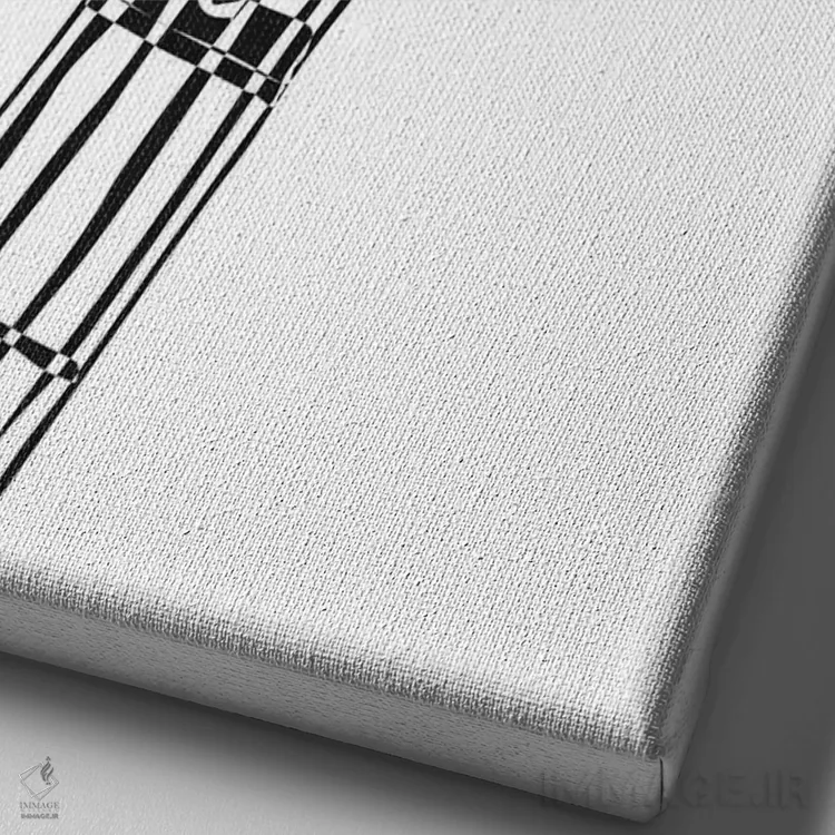 تابلو مینیمال سر گیتار باس اثر نیسه کرونا - نمای نزدیک بافت بوم