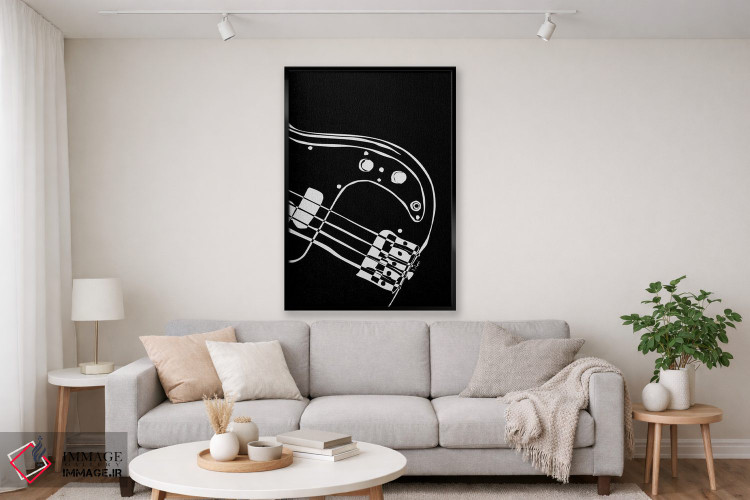 تابلو مینیمال گیتار باس مشکی اثر نیسه کرونا - D2B