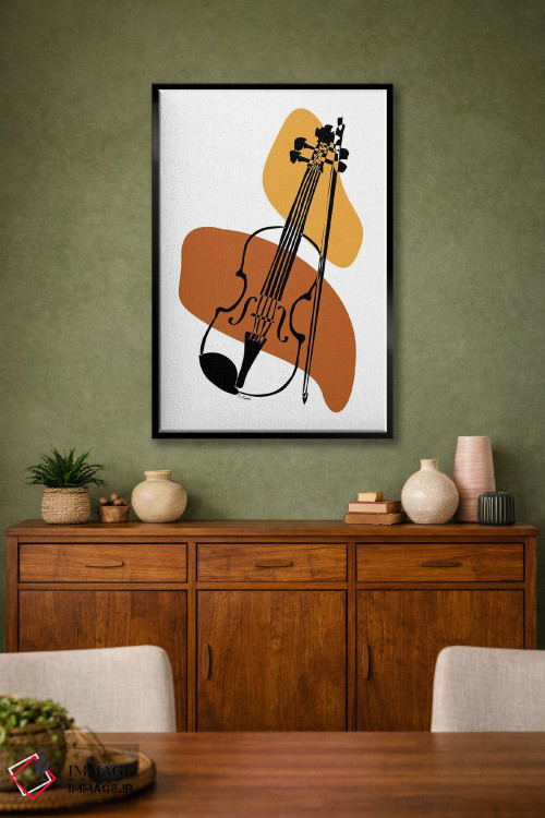 تابلو مینیمال ویولن خاکی اثر نیسه کرونا - D2B
