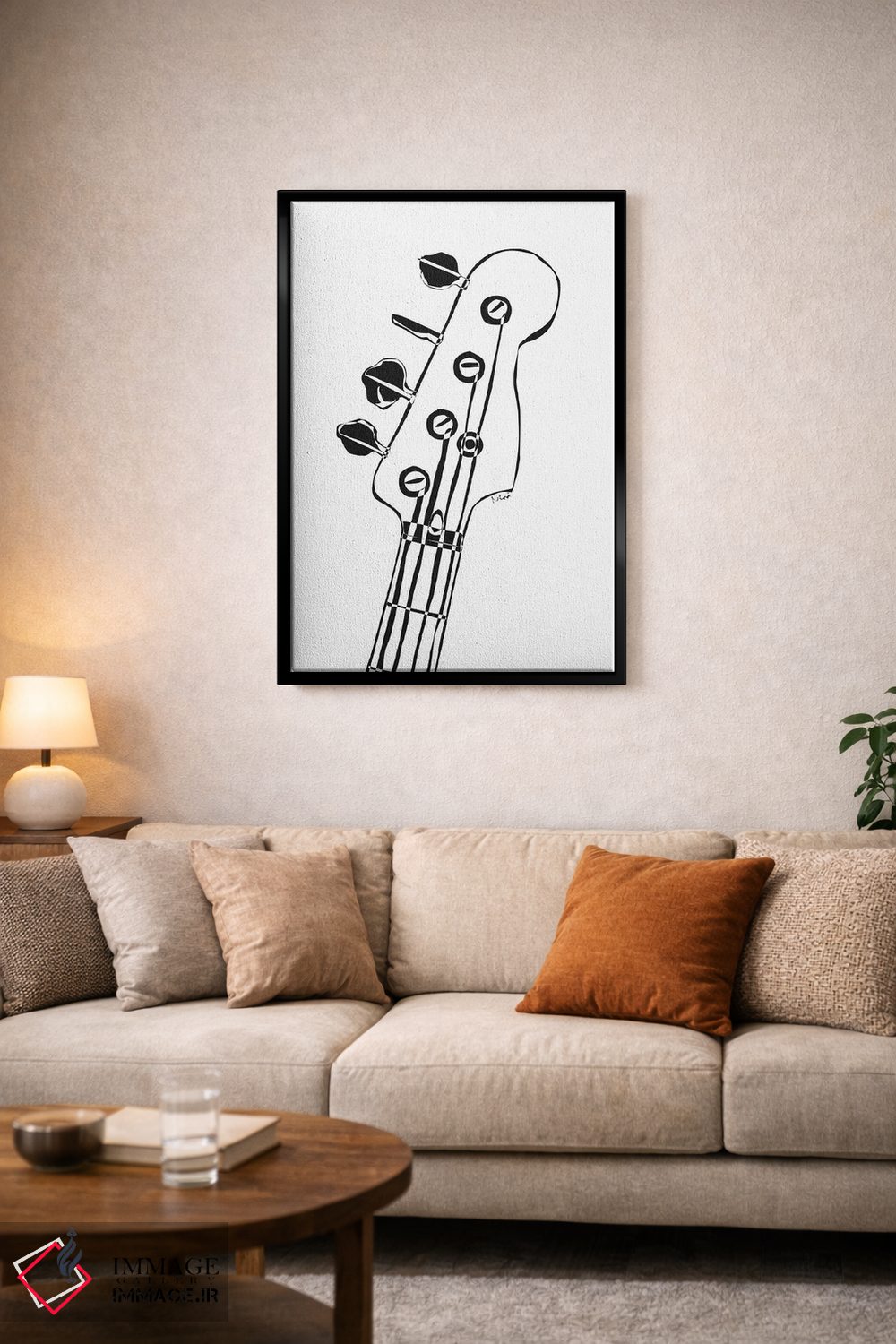 تابلو مینیمال سر گیتار باس اثر نیسه کرونا - D4B