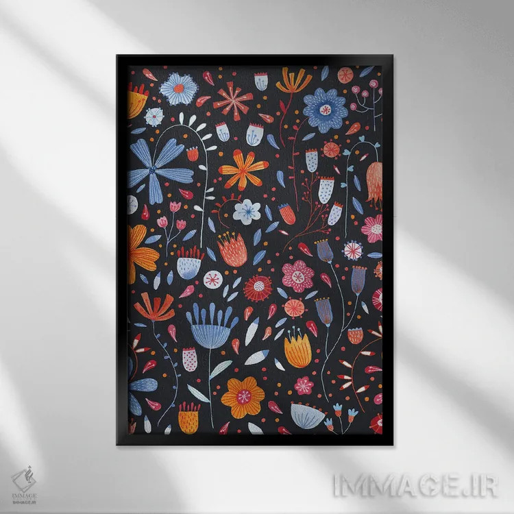 تابلو دکوراتیو چمنزار انگلیسی تیره اثر نیک اسکویرل - نمای قابدار مشکی