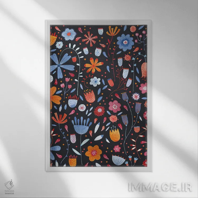 تابلو دکوراتیو چمنزار انگلیسی تیره اثر نیک اسکویرل - نمای قابدار سفید