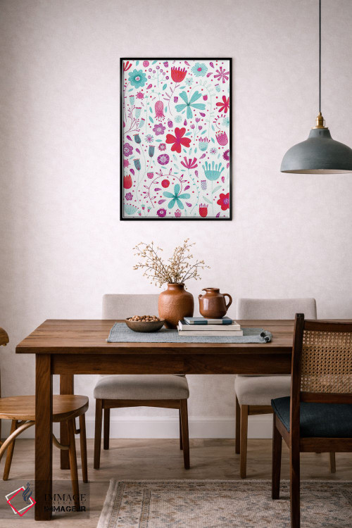 تابلو دکوراتیو چمنزار انگلیسی فیروزه ای اثر نیک اسکویرل - D6B