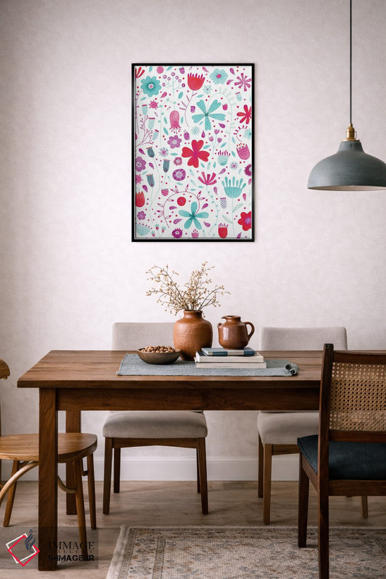 تابلو دکوراتیو چمنزار انگلیسی فیروزه ای اثر نیک اسکویرل - D6B