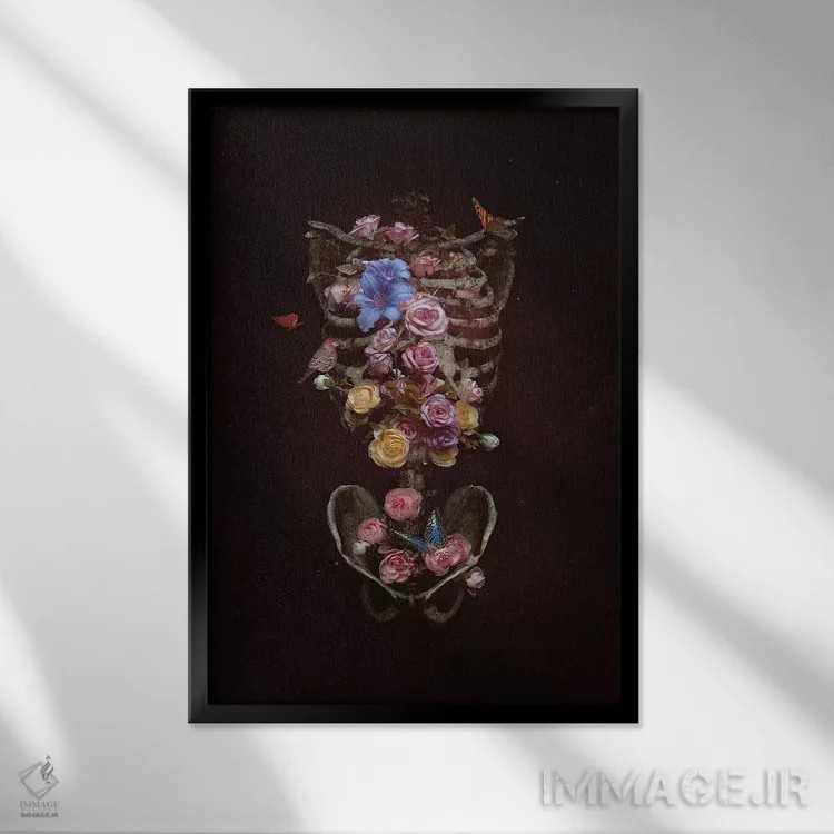تابلو دکوراتیو روح گلی اثر ناتالی شو - نمای قابدار مشکی