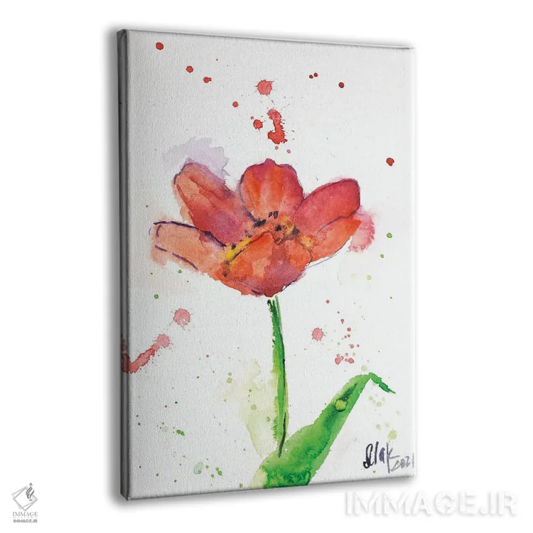 تابلو دکوراتیو لاله قرمز اثر ناتالی مک - نمای پرسپکتیو محصول