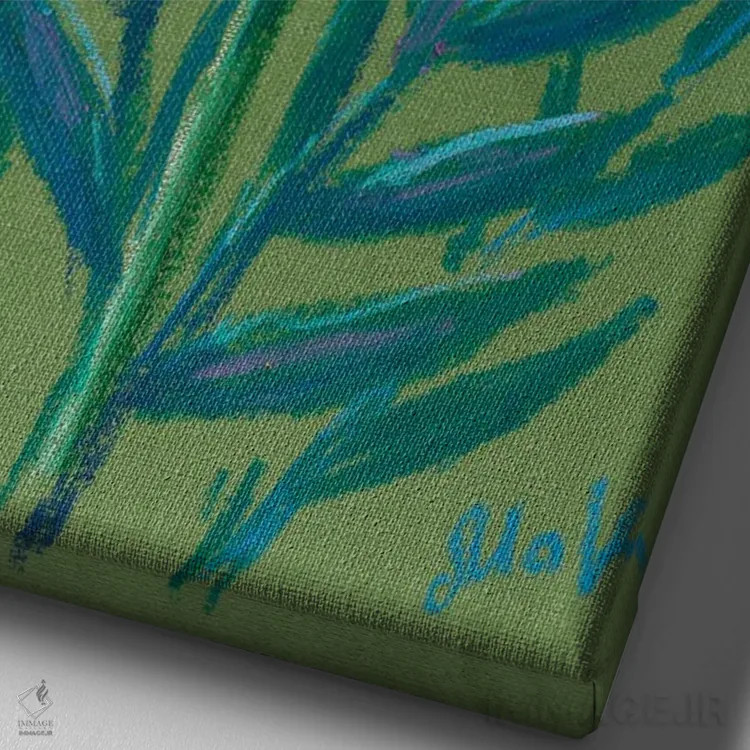 تابلو دکوراتیو گل همیشه بهار II اثر ناتالی مک - نمای نزدیک بافت بوم