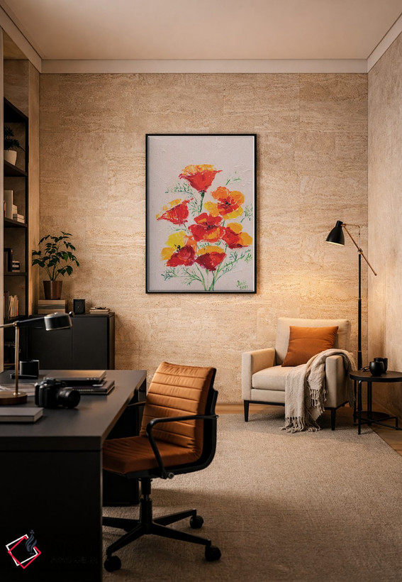 تابلو دکوراتیو خشخاش کالیفرنیا III اثر ناتالی مک - D6B