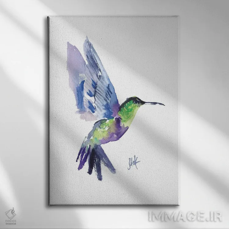 تابلو دکوراتیو مرغ مگس خوار ۲ اثر ناتالی مک - نمای روبهرو روی دیوار