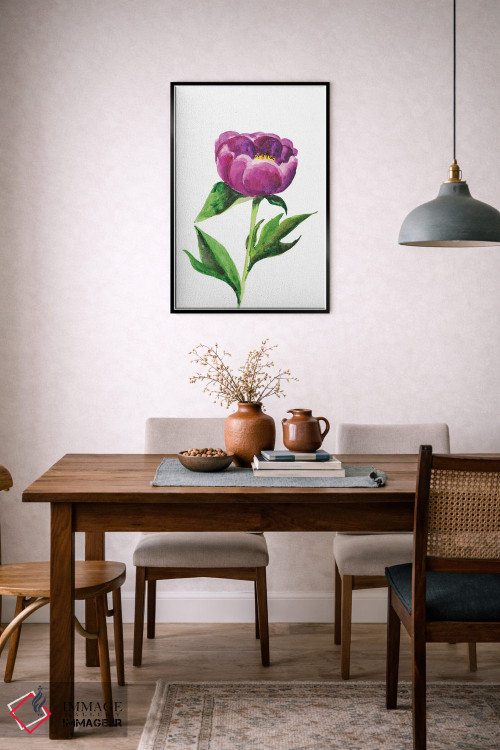 تابلو دکوراتیو گل پئونی نقاشی آبرنگ اثر ناتالی مک - D6B
