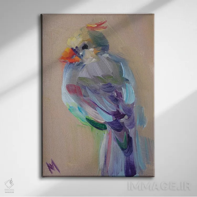 تابلو دکوراتیو کارباورال قرمز اثر ناتالی مک - نمای روبهرو روی دیوار