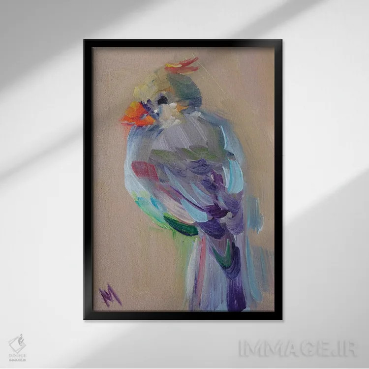 تابلو دکوراتیو کارباورال قرمز اثر ناتالی مک - نمای قابدار مشکی