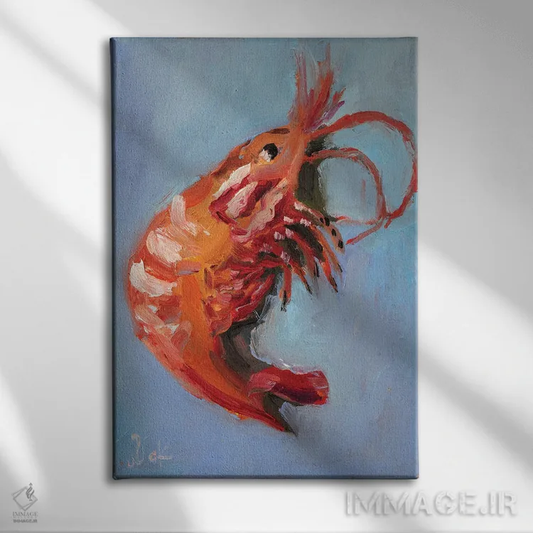 تابلو دکوراتیو میگو شماره ۲ اثر ناتالی مک - نمای روبهرو روی دیوار