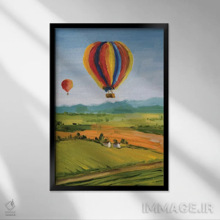 تابلو دکوراتیو دشت ناپا شماره ۲ اثر ناتالی مک - نمای قابدار مشکی