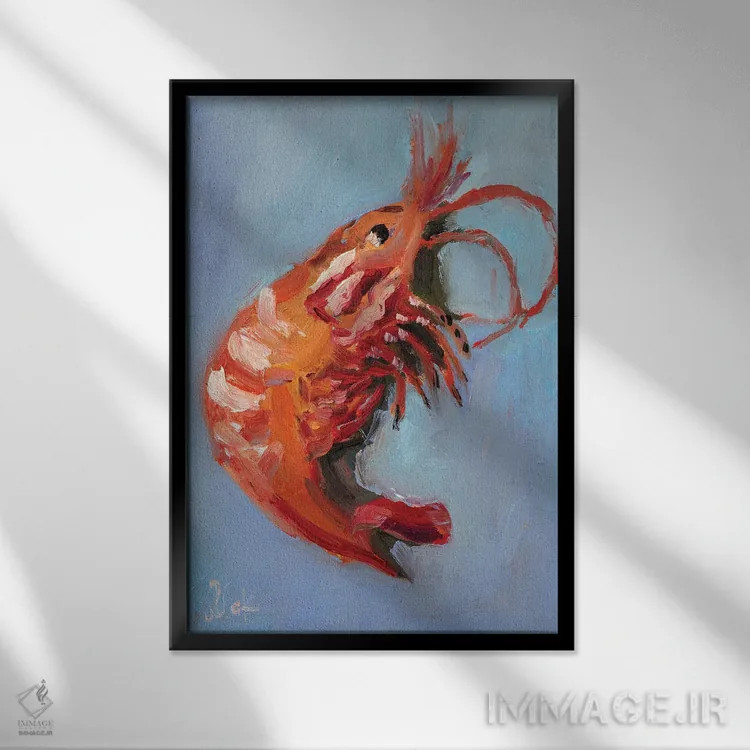 تابلو دکوراتیو میگو شماره ۲ اثر ناتالی مک - نمای قابدار مشکی