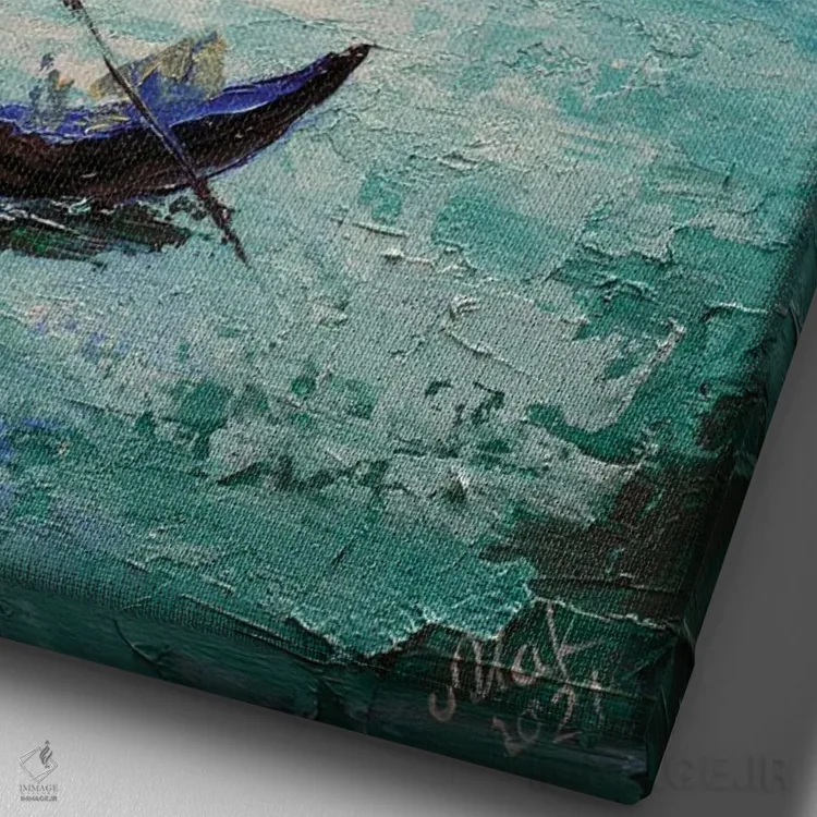 تابلو دکوراتیو ونیز اثر ناتالی مک - نمای نزدیک بافت بوم