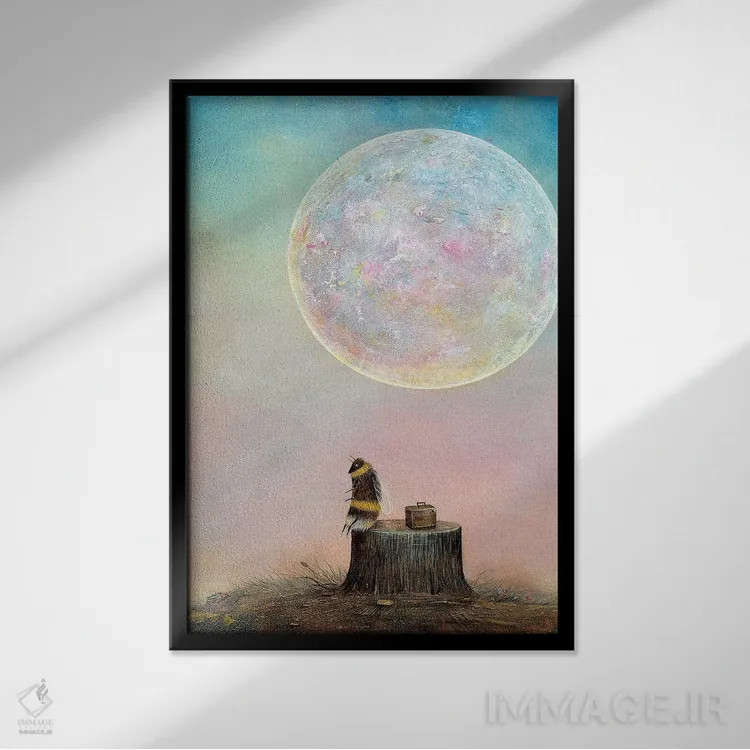 تابلو دکوراتیو سفر به خیر اثر نیل تامپسون - نمای قابدار مشکی