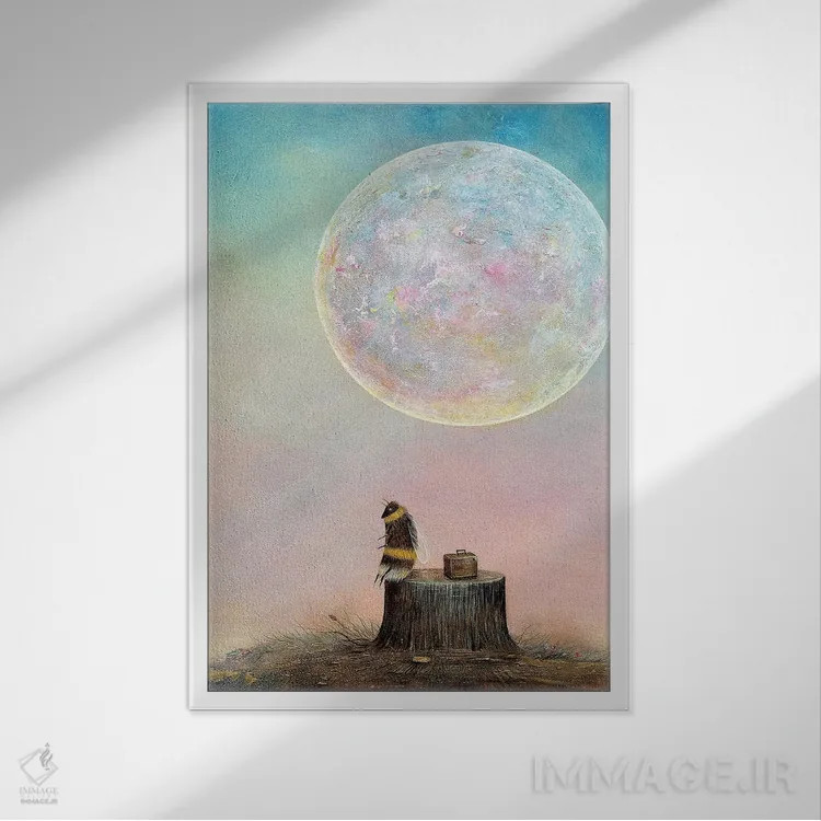 تابلو دکوراتیو سفر به خیر اثر نیل تامپسون - نمای قابدار سفید